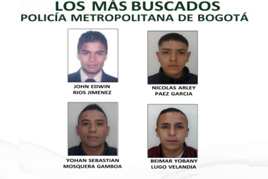 Policía publica cartel de los más buscados por robo de vehículos de alta gama en Bogotá