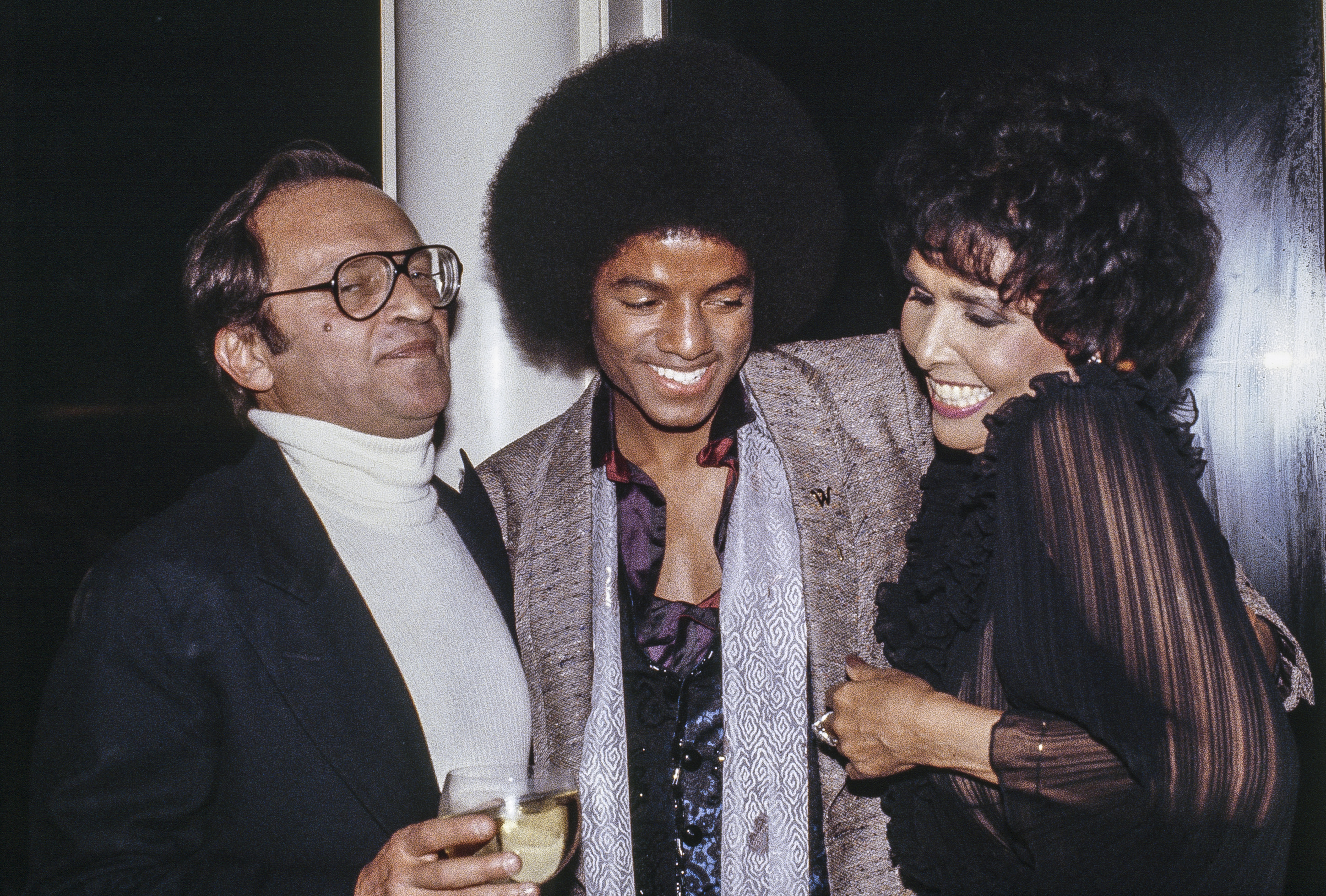 Michael Jackson junto a Sidney Lumet y Lena Horne, Nueva York, 1978