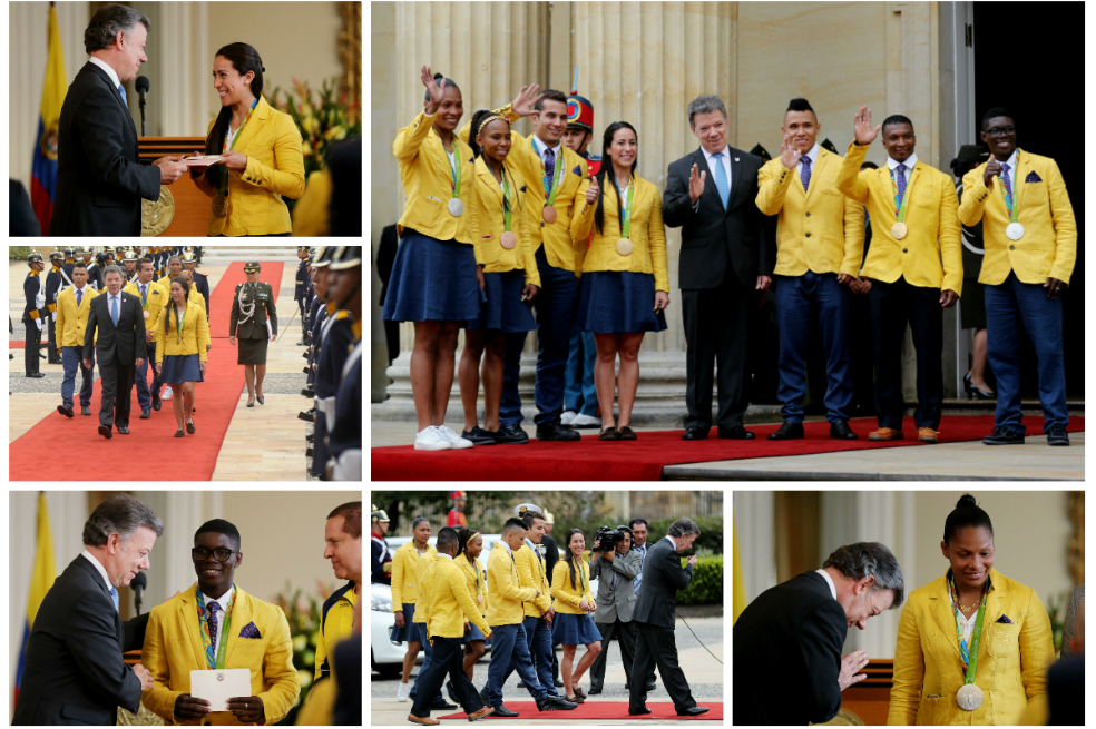 El recibimiento de Juan Manuel Santos a los medallistas olímpicos
