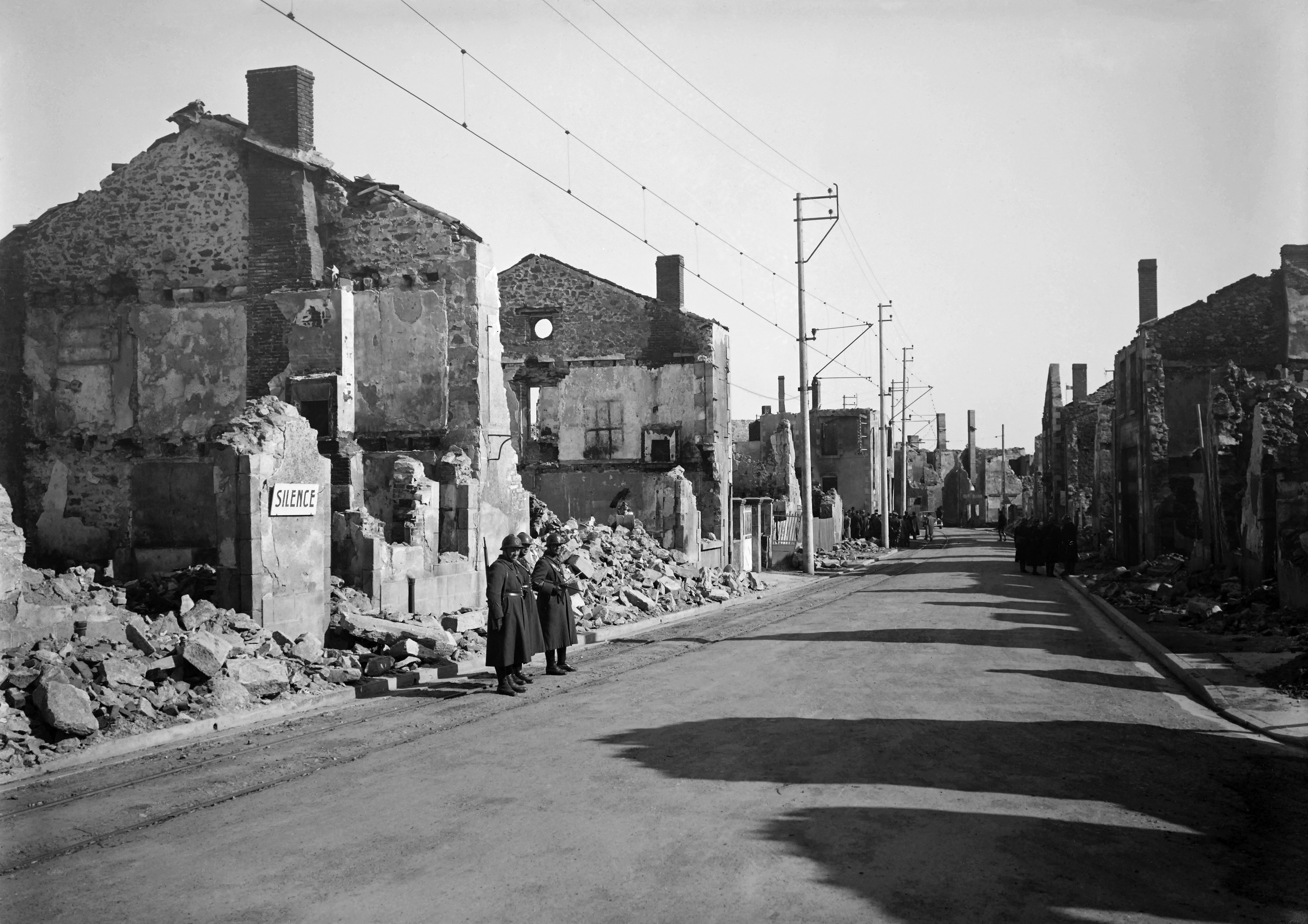 (FILES) Picture taken in February 1945 of ruins in Oradour-sur-Glane, where the Nazi massacre took place making 642 victims.