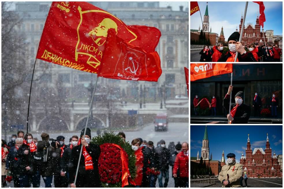 En fotos: Así conmemoraron el 150º aniversario del nacimiento de Lenin en pleno confinamiento