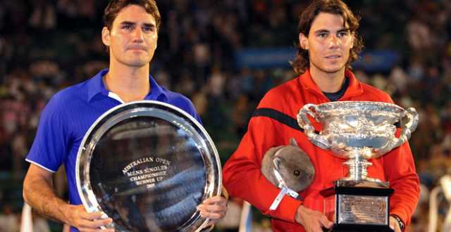 La final del Abierto de Australia fue el primer encuentro entre los tenistas en este Grand Slam. Nadal se llevó el título 7-5, 3-6, 7-6, 3-6 y 6-2.