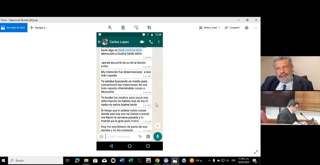 Conversaciones relacionadas con Iván Cepeda.