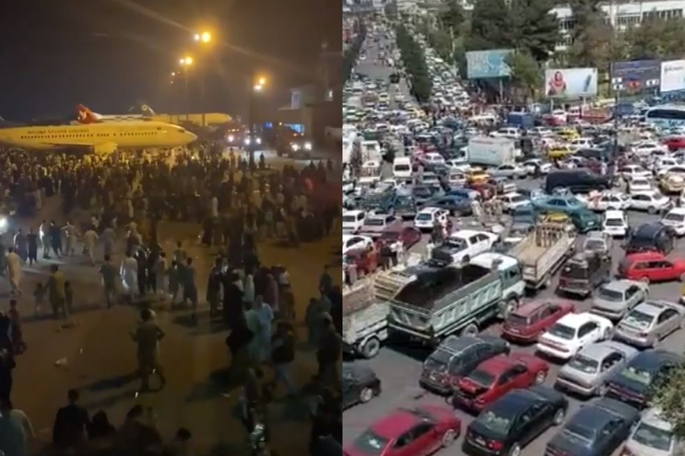 Horror en el aeropuerto de Kabul: afganos desesperados huyen de los talibanes