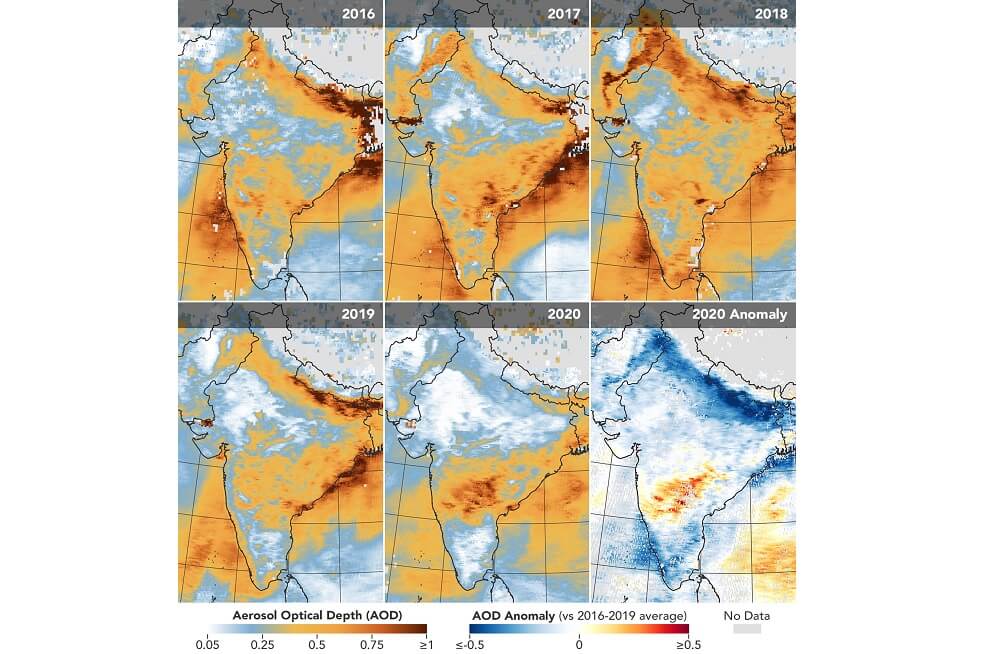 La contaminación del aire en India bajó un 40-50 % durante el confinamiento