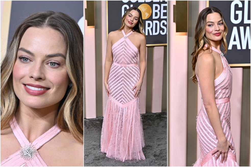 Margot Robbie le hizo guiño a la tendencia Barbicore y a su papel de Barbie (película que se estrenará en julio) con un vestido rosa de Chanel.