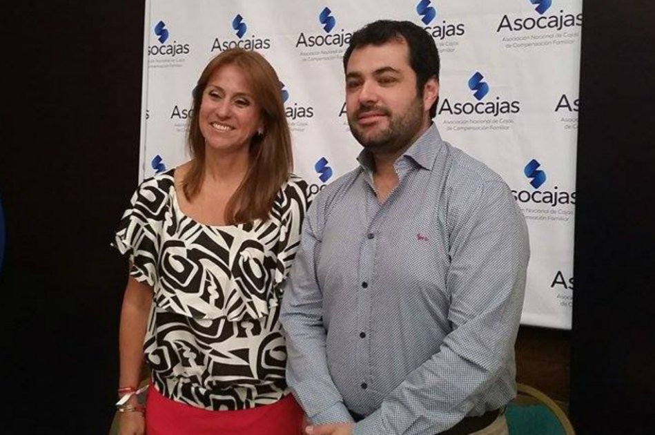 Superintendente del Subsidio Familiar, Janeth Restrepo Gallego; Herber Mantilla, vicepresidente ejecutivo de Asocajas. /Camilo Vega.