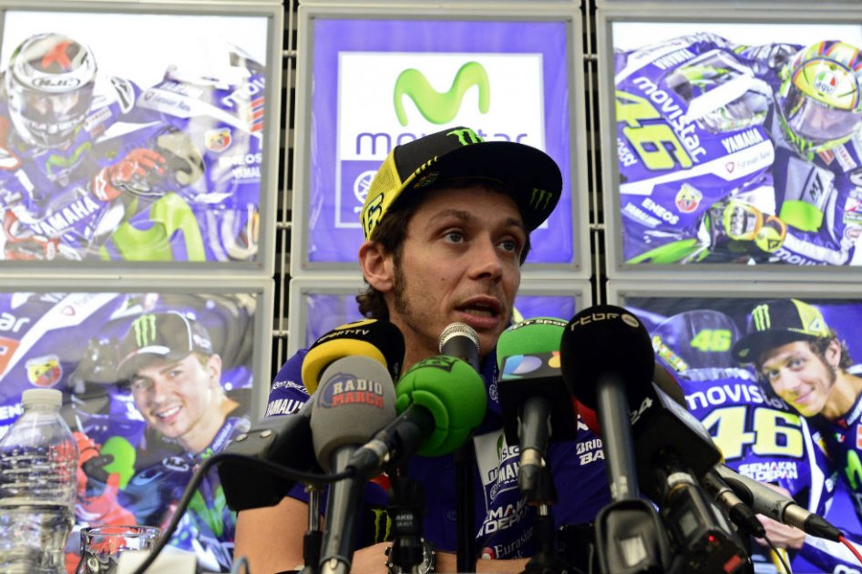 Valentino Rossi durante la rueda de prensa del GP de Valencia. Foto: EFE
