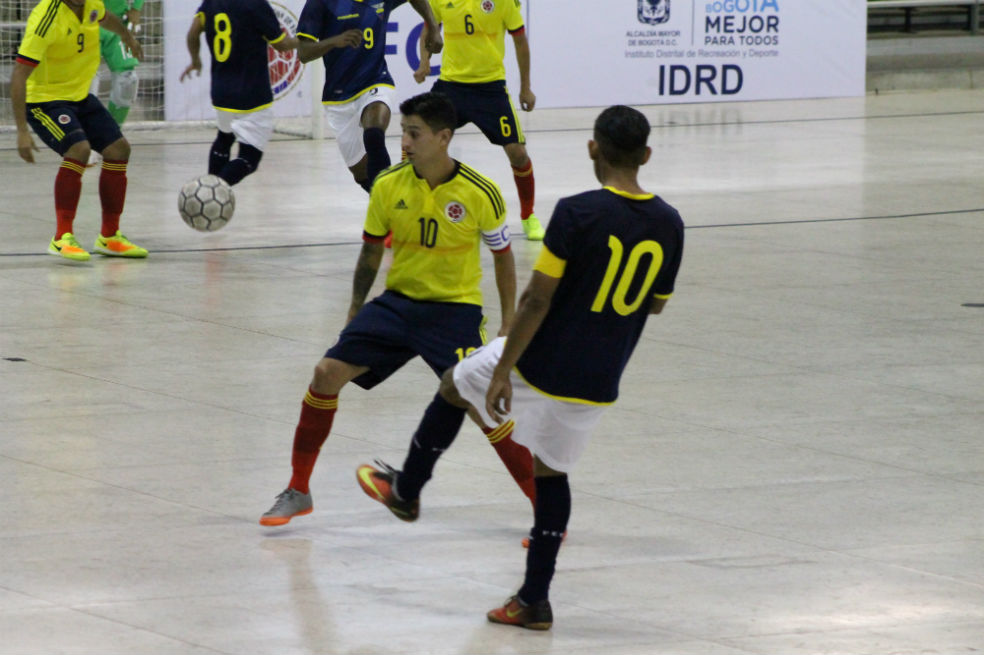 La selección colombiana de mayores de futsal igualó 1-1 frente a Ecuador.  / Liga Argos