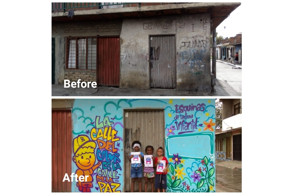 Las Esquinas de Lectura Infantil funcionan en casas en las que, en el pasado, operaban grupos de microtráfico y expendio de drogas.