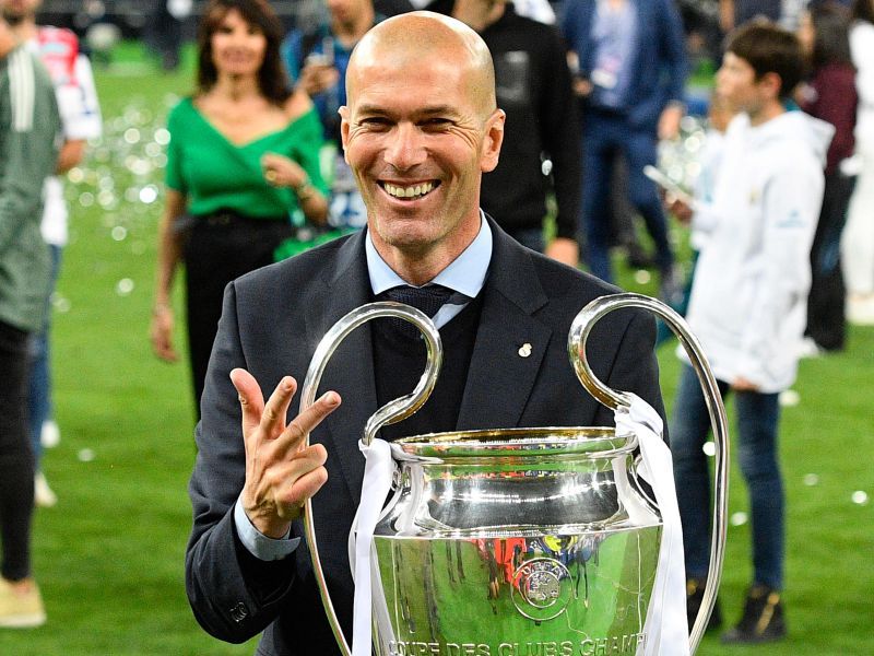 Zinedine Zidane celebrando la Champions de 2018.