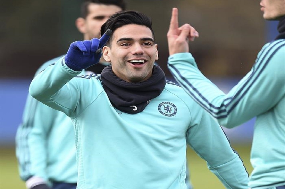 Falcao entrenó con normalidad antes del partido de Chelsea contra PSG