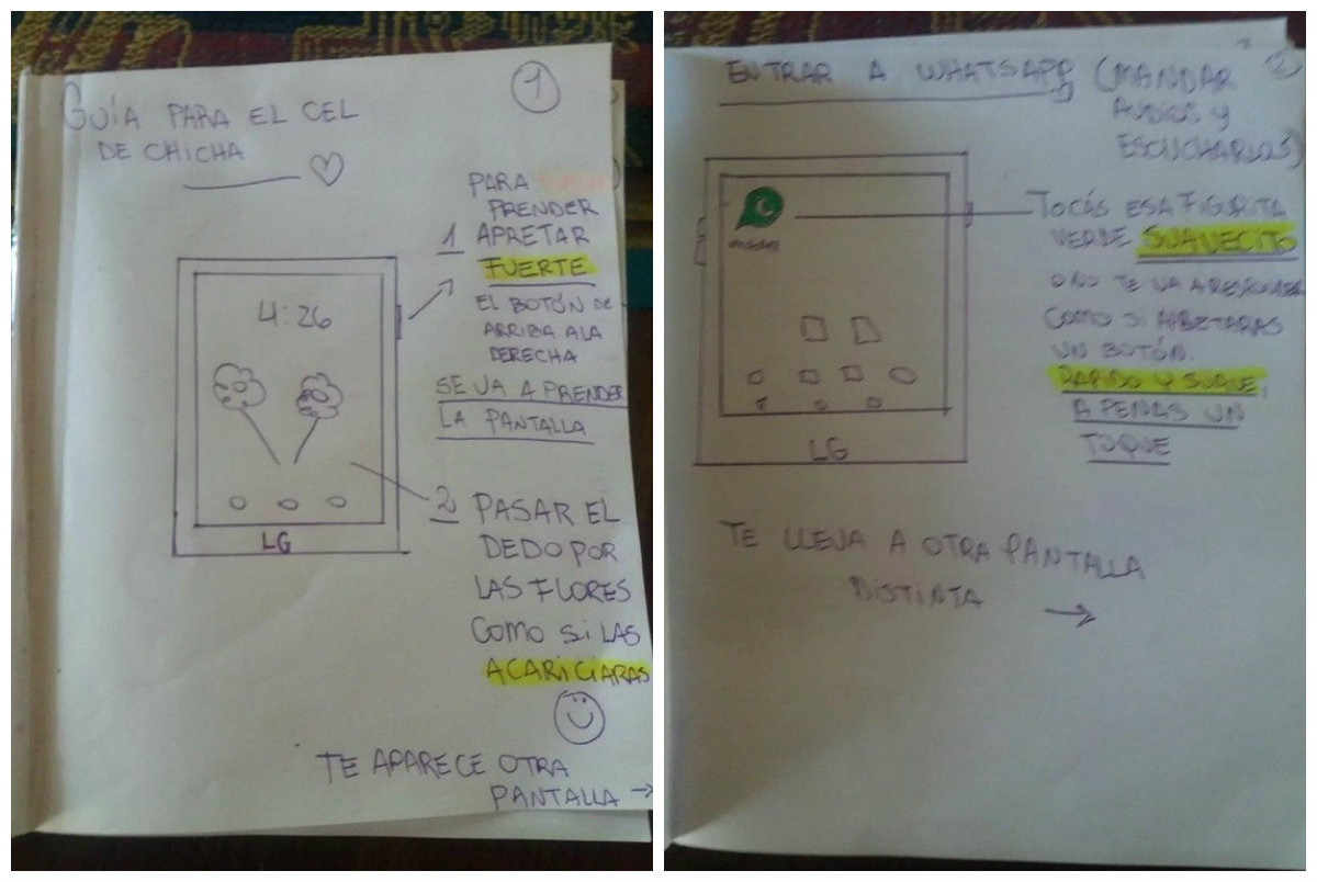 El tutorial que una nieta le diseñó a su abuela para usar WhatsApp