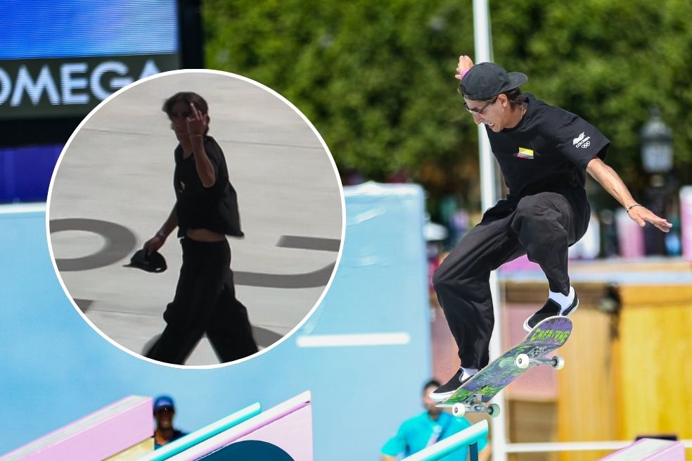 El polémico gesto de Jhancarlos González, skater colombiano, en París 2024: video