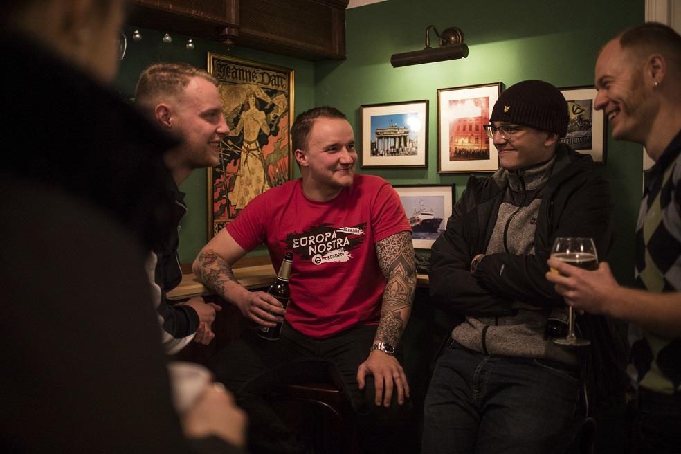 Miembros de Generation Identity en su sede en Halle, Alemania, el 1 de diciembre de 2018.Foto: Lena Mucha / The New York Times