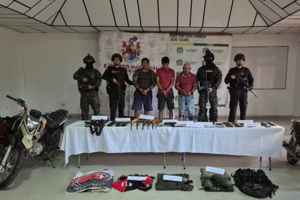 Capturan en Arauca a tres miembros del Eln señalados de atentados al oleoducto Bicentenario