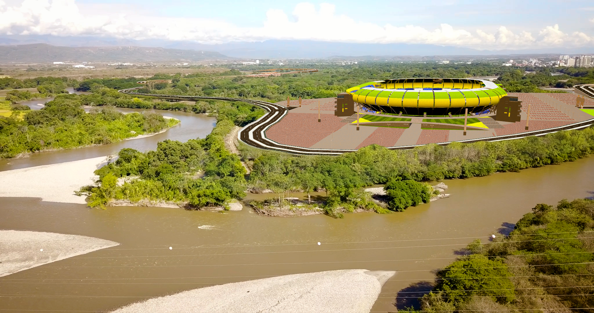 Render del proyecto de estadio que propone el empresario Felipe Olave.