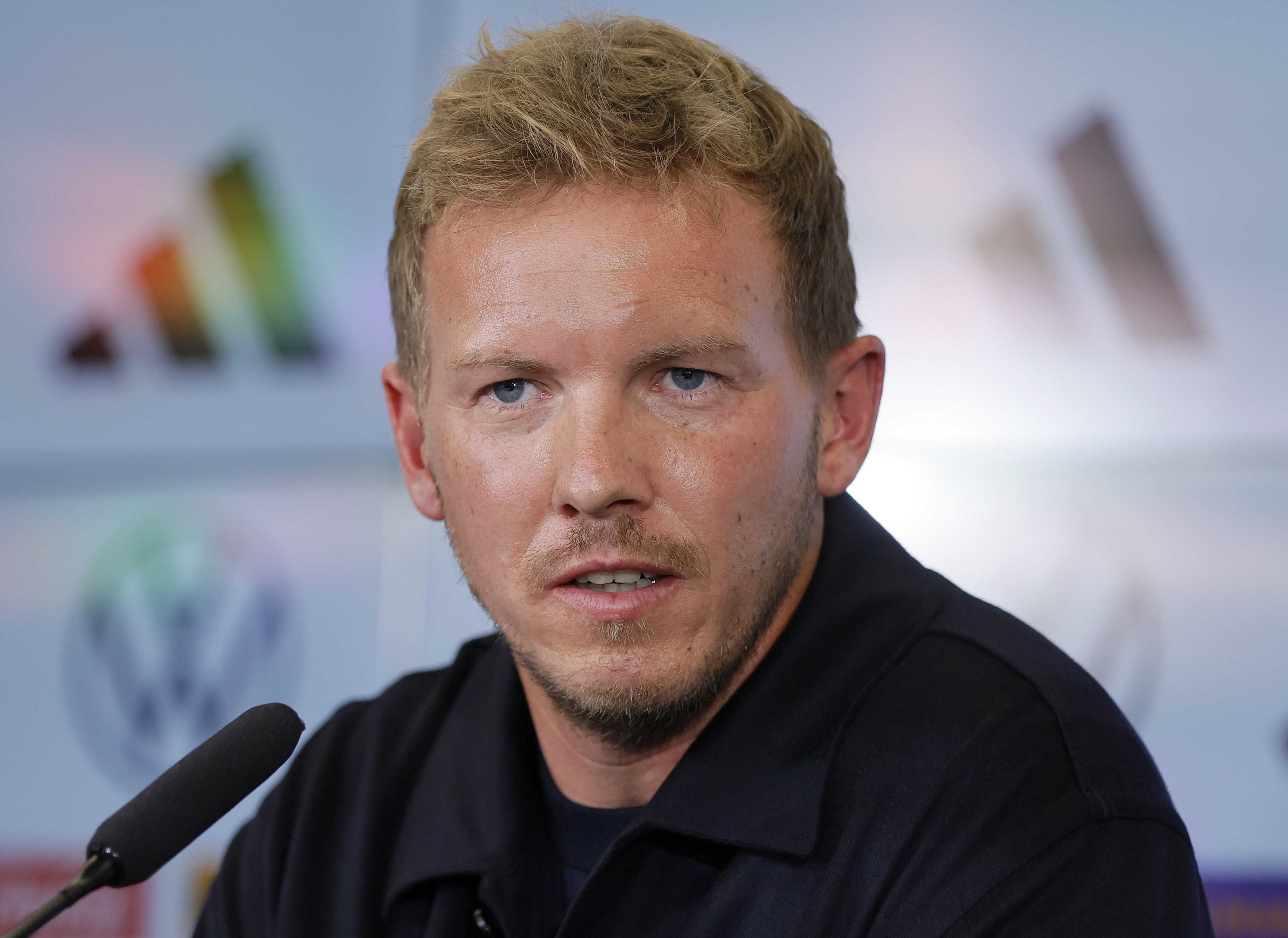 Frankfurt (Germany), 22/09/2023.- The new German national soccer team's head coach Julian Nagelsmann attends a press conference in Frankfurt am Main, Germany, 22 September 2023. Julian Nagelsmann will take over as head coach of the German national soccer team until the end of the UEFA Euro 2024, the German Football Association (DFB) confirmed. (Alemania) EFE/EPA/RONALD WITTEK