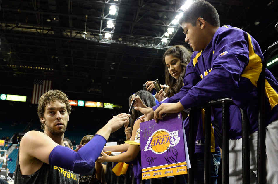 Pau Gasol, basquetbolista español a servicios de Los Ángeles Lakers.
