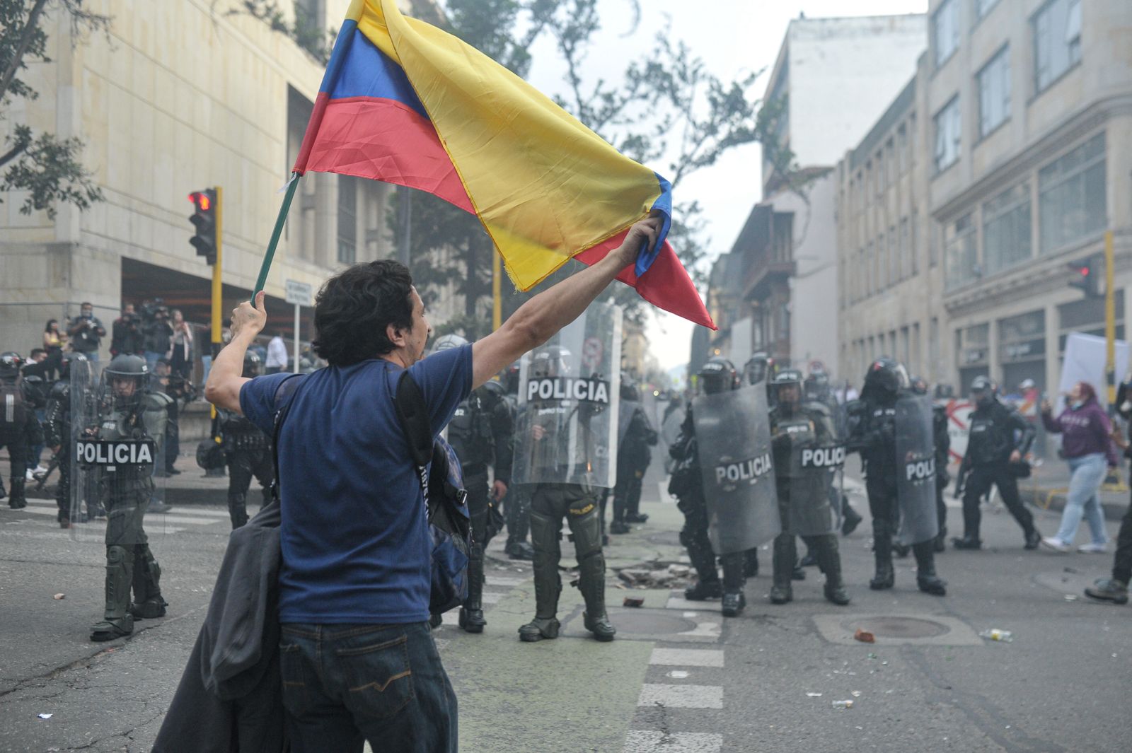 Pese al bloqueo, el transcurso de las movilizaciones fue mayoritariamente pacífico.