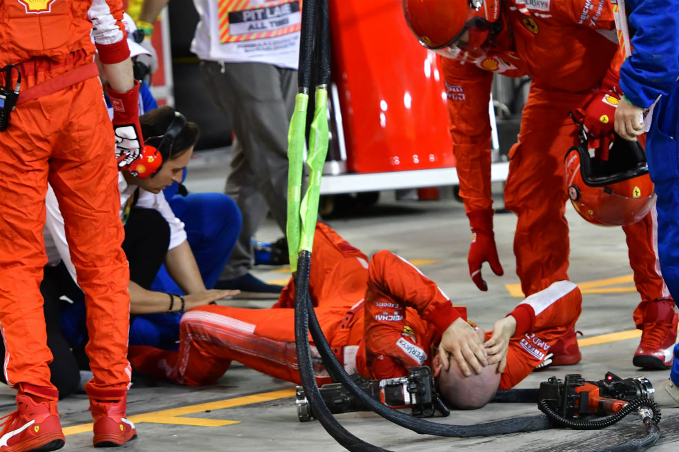 Raikkonen atropelló a un mecánico de Ferrari en el GP de Bahréin