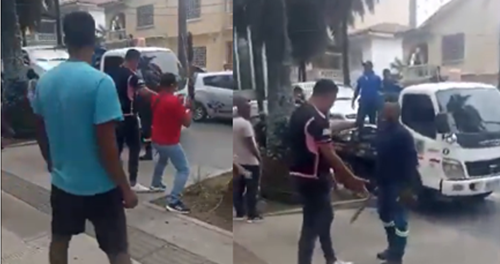 En vídeo: con machete atacaron a operarios de grúa que llevaban carros inmovilizados