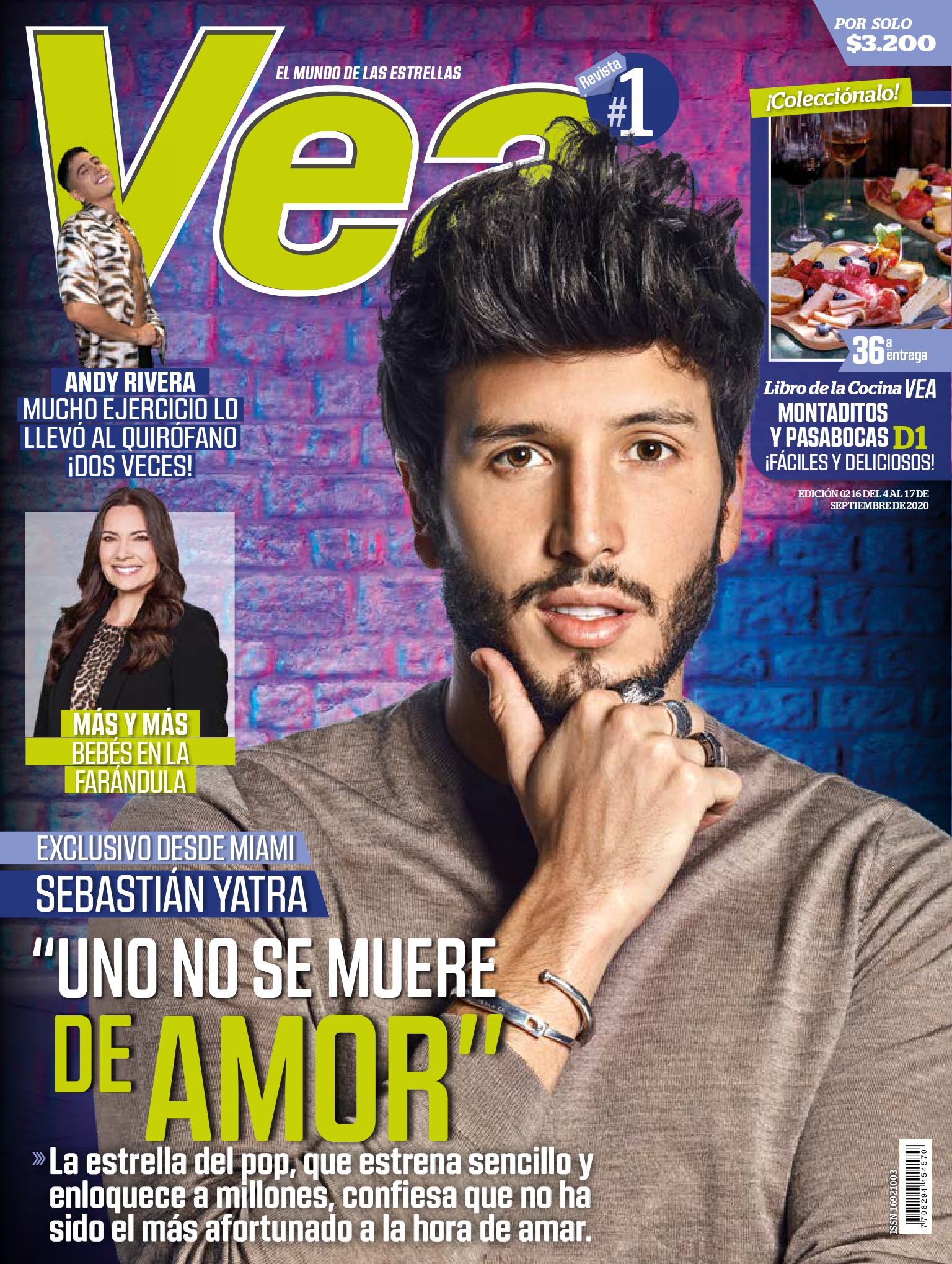 Sebastián Yatra en la portada de la revista Vea.