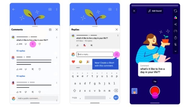 YouTube ya permite responder con un Short a los comentarios