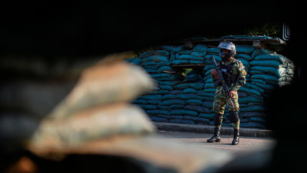 Los militares trabajaban haciendo contención en la frontera, dijo la Tercera División del Ejército. 