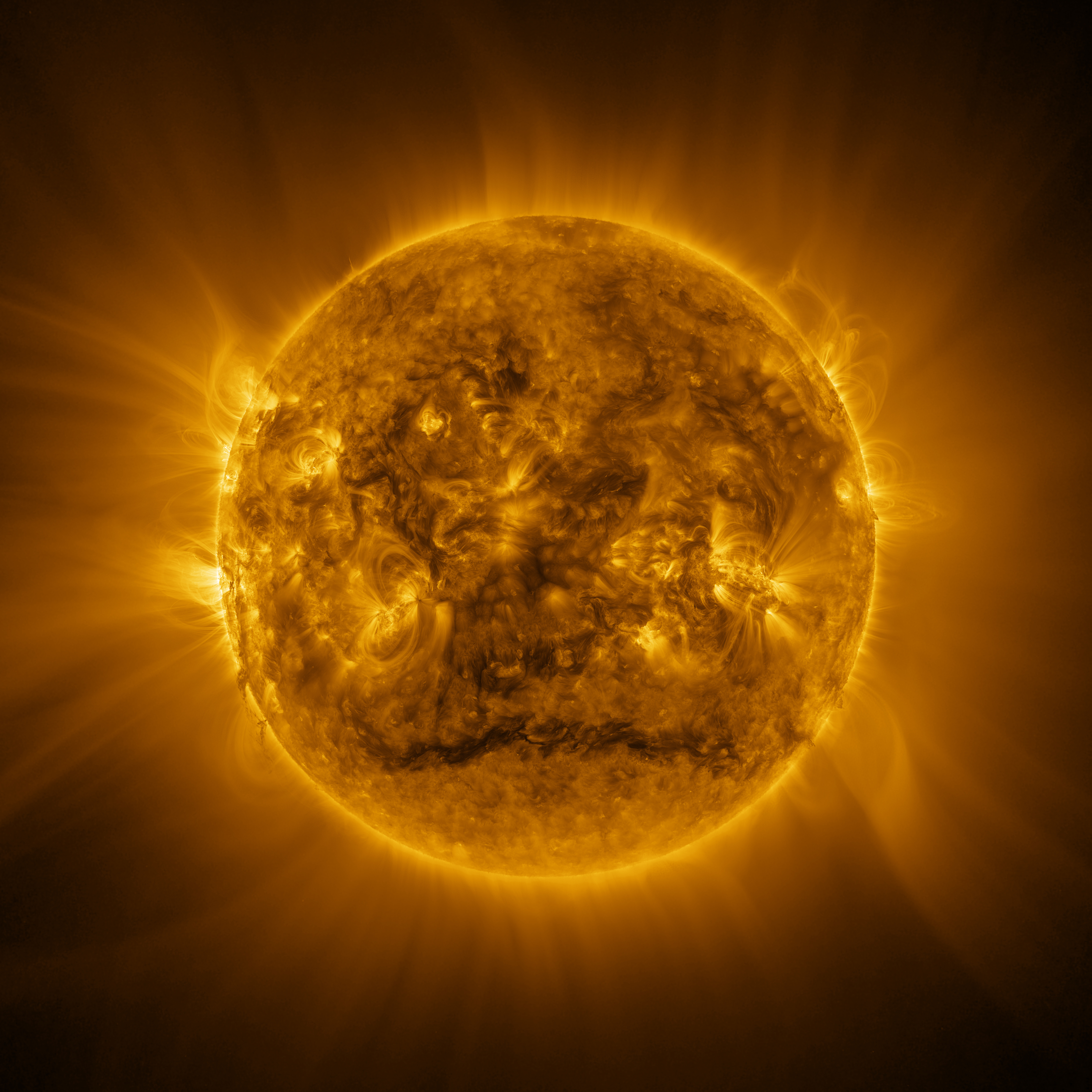 Esta es la imagen capturada por la sonda Solar Orbiter, aunque para verla con más detalle hay que ingresar a su página web.