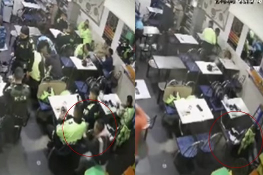 Así fue como patrullero robó el arma de su colega y se disparó en un restaurante