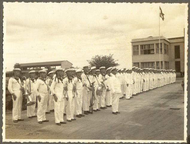 Nazis en Cali. Miembros de la marina nazi durante su visita por Cali y Buenaventura en 1935.  / Archivo Biblioteca del Colegio Alemán de Cali.