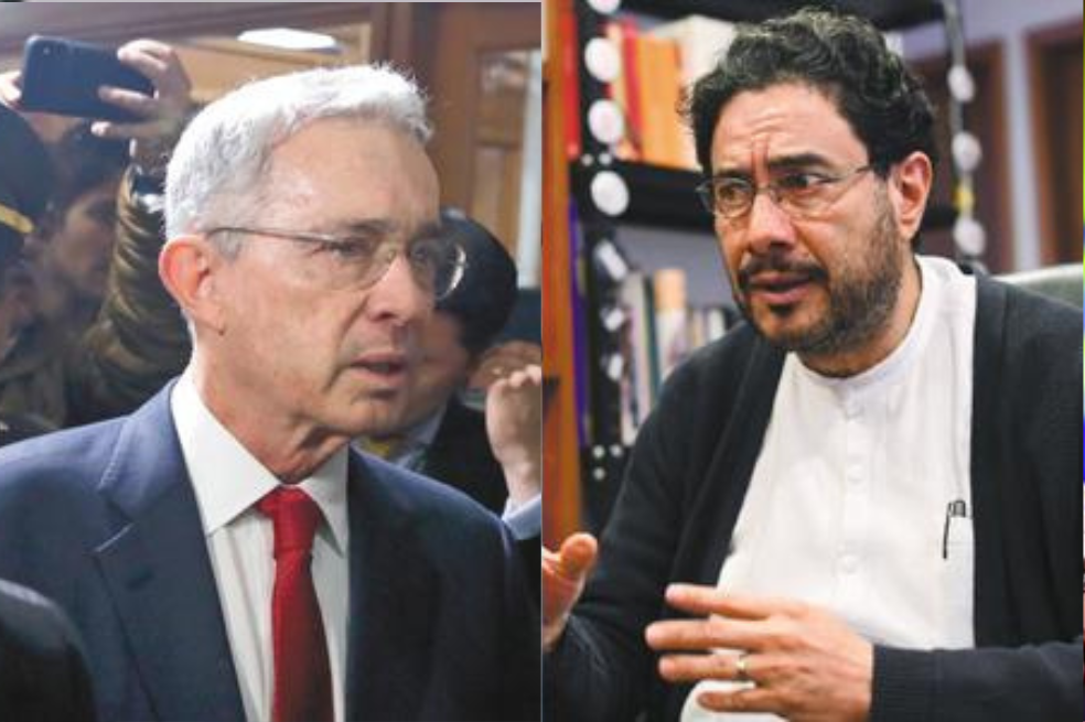 El expresidente Álvaro Uribe y el senador del pacto Histórico Iván Cepeda.
