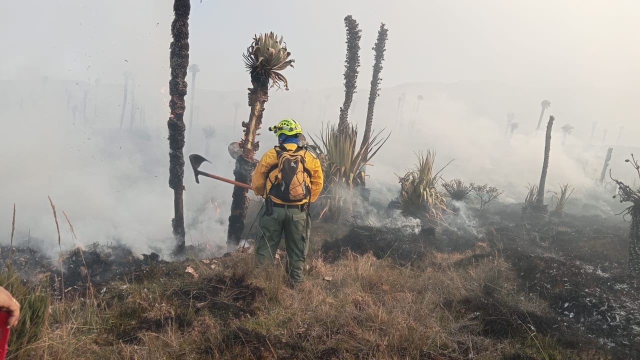 Sigue incendio en páramo de Boyacá: hoy llegará un avión para extinguir las llamas