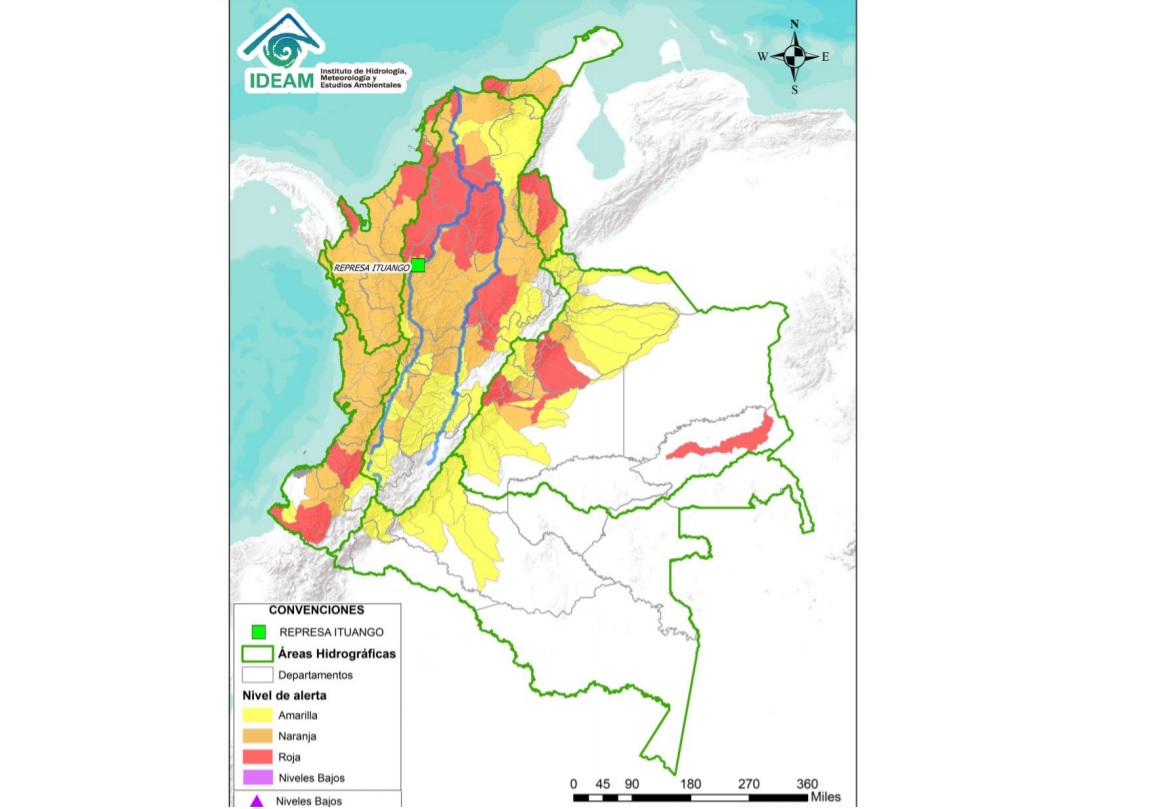 Estos son los municipios con alerta roja por riesgo de inundación en Colombia