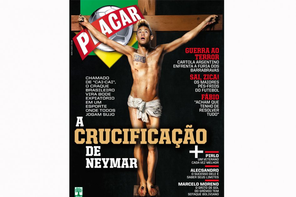 Neymar crucificado causa polémica en Brasil
