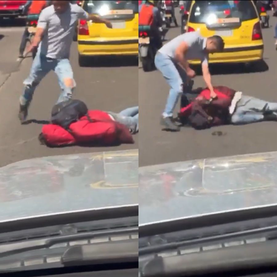 Conductor golpeó brutalmente a ladrón que intentó robarlo en Bogotá (Video)