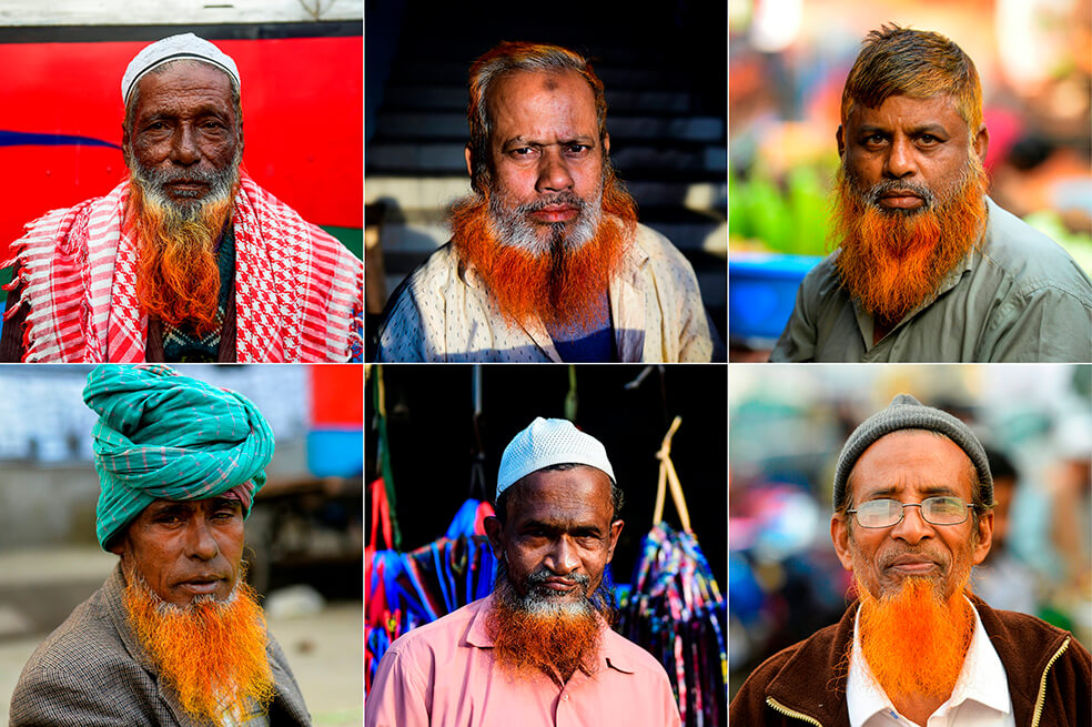 Las barbas naranjas causan furor en Bangladés