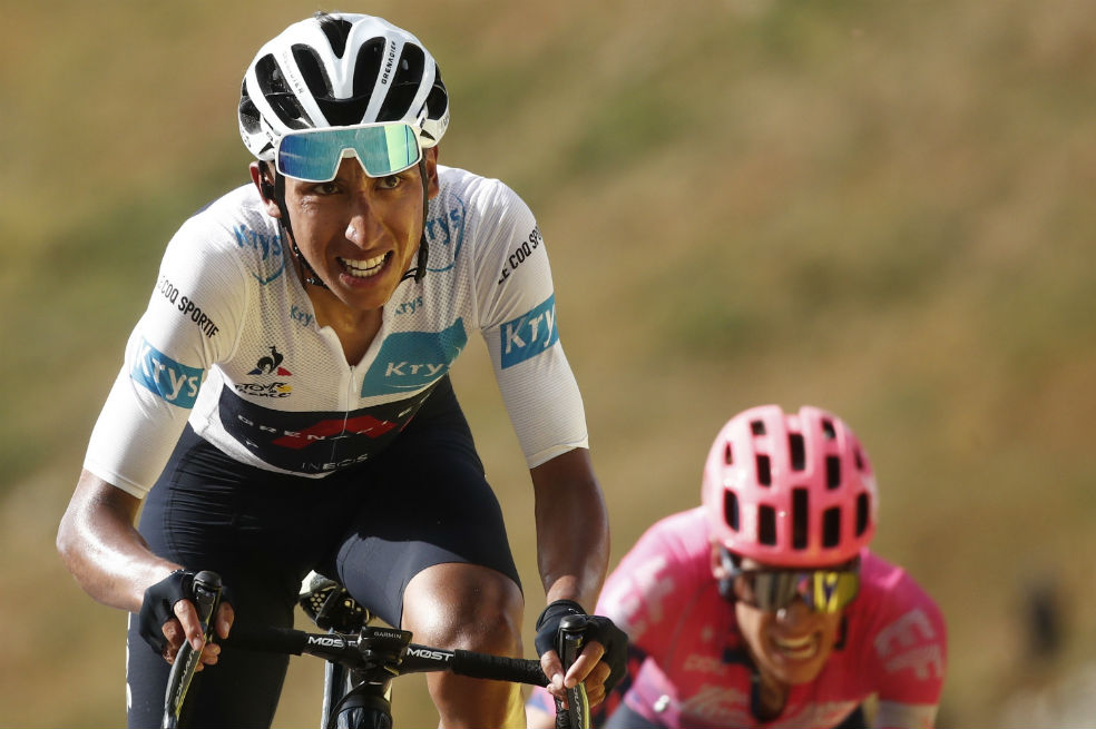 Egan Bernal sufrió en la etapa 13 del Tour de Francia 2020