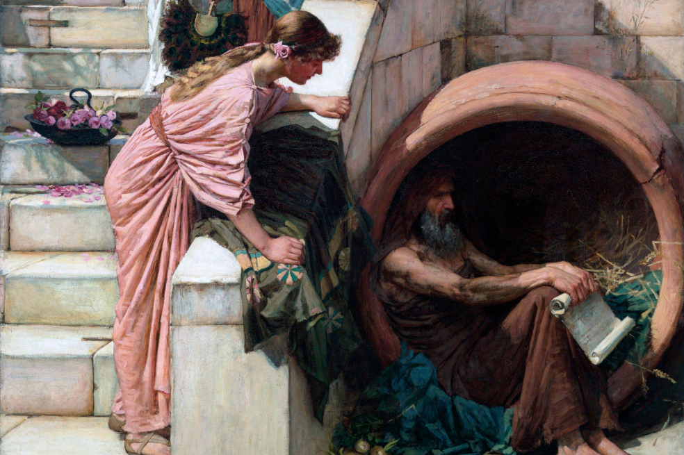 "Diógenes", del artista inglés John William Waterhouse (1882).