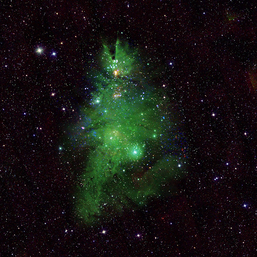 La curiosa imagen de un “árbol de navidad cósmico” que compartió la NASA