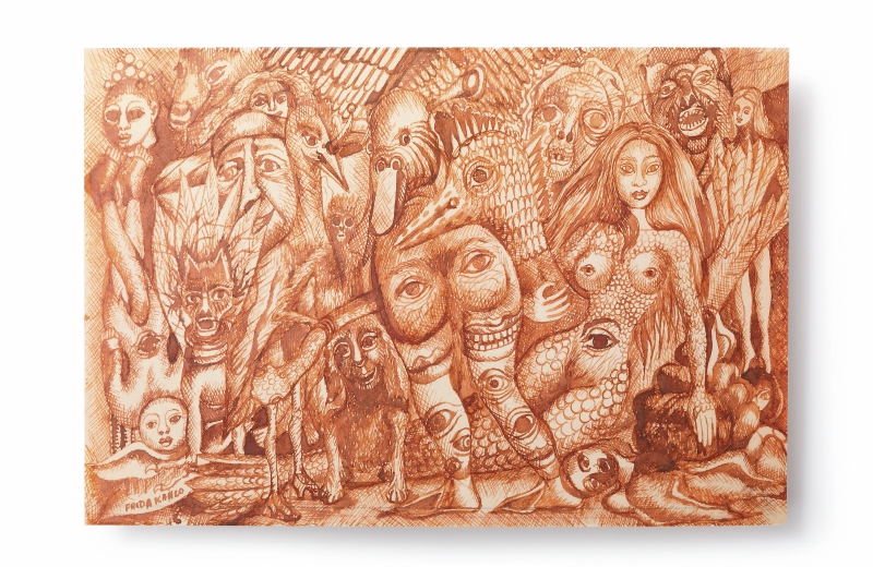 La obra tiene 34 láminas con dibujos de Frida Kahlo.  