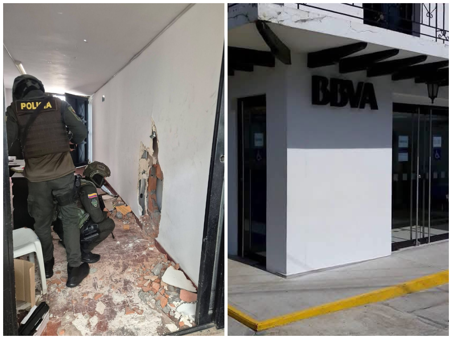 Robaron más de COP 1.500 millones de banco en Caloto, Cauca; abrieron un hueco en la pared