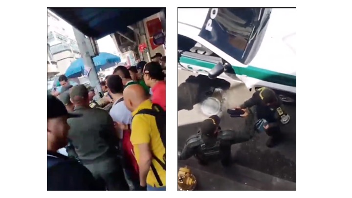 Comerciantes se enfrentaron con antimotines en operativo al Centro comercial Ópera