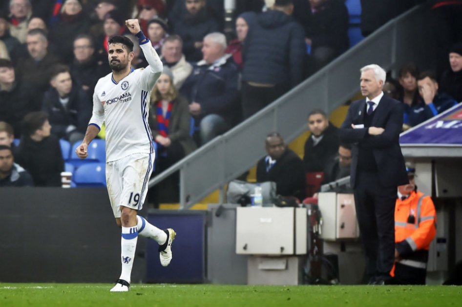 Diego Costa celebra el gol anotado ante el Crystal Palace. Foto: EFE