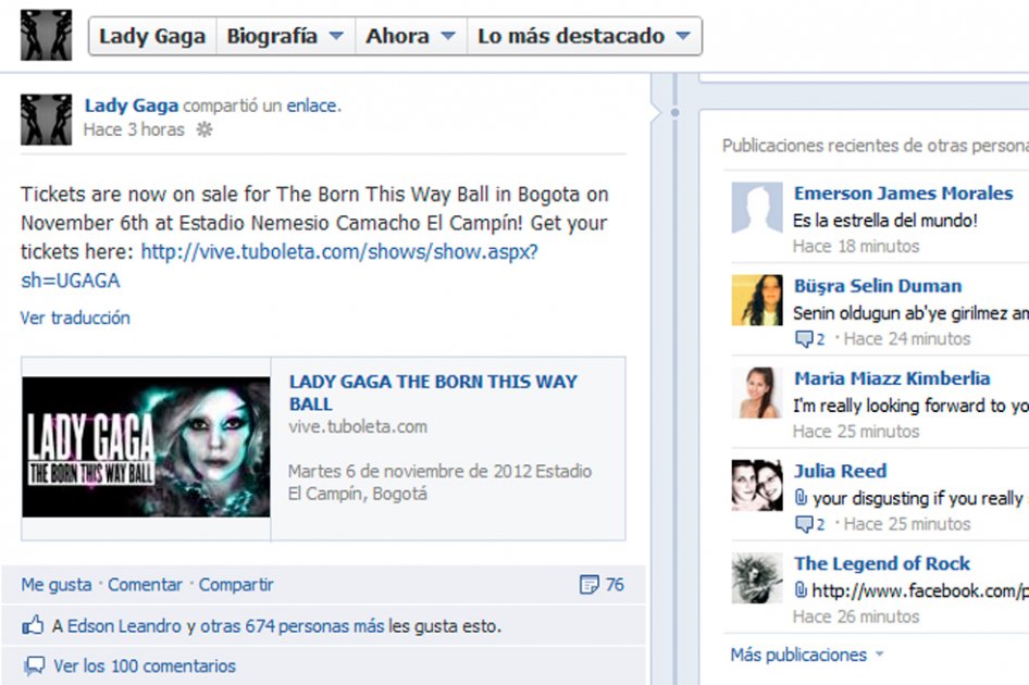 Lady Gaga impulsa venta de boletería para su concierto en Bogotá