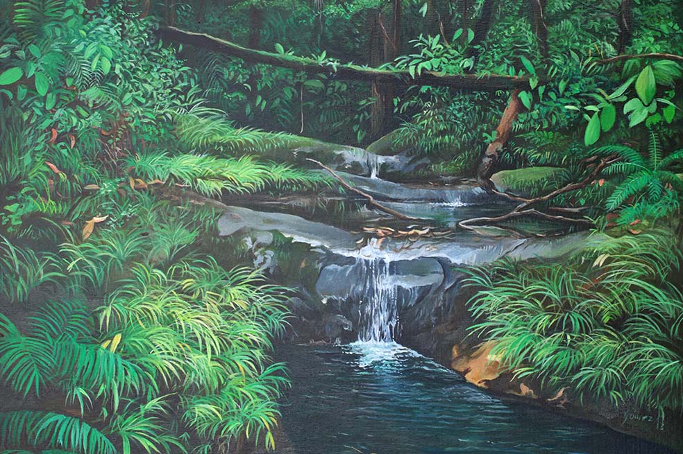 “Cascada”, de María Lucía Gómez, acrílico sobre lienzo. / Cortesía - Casa Cano