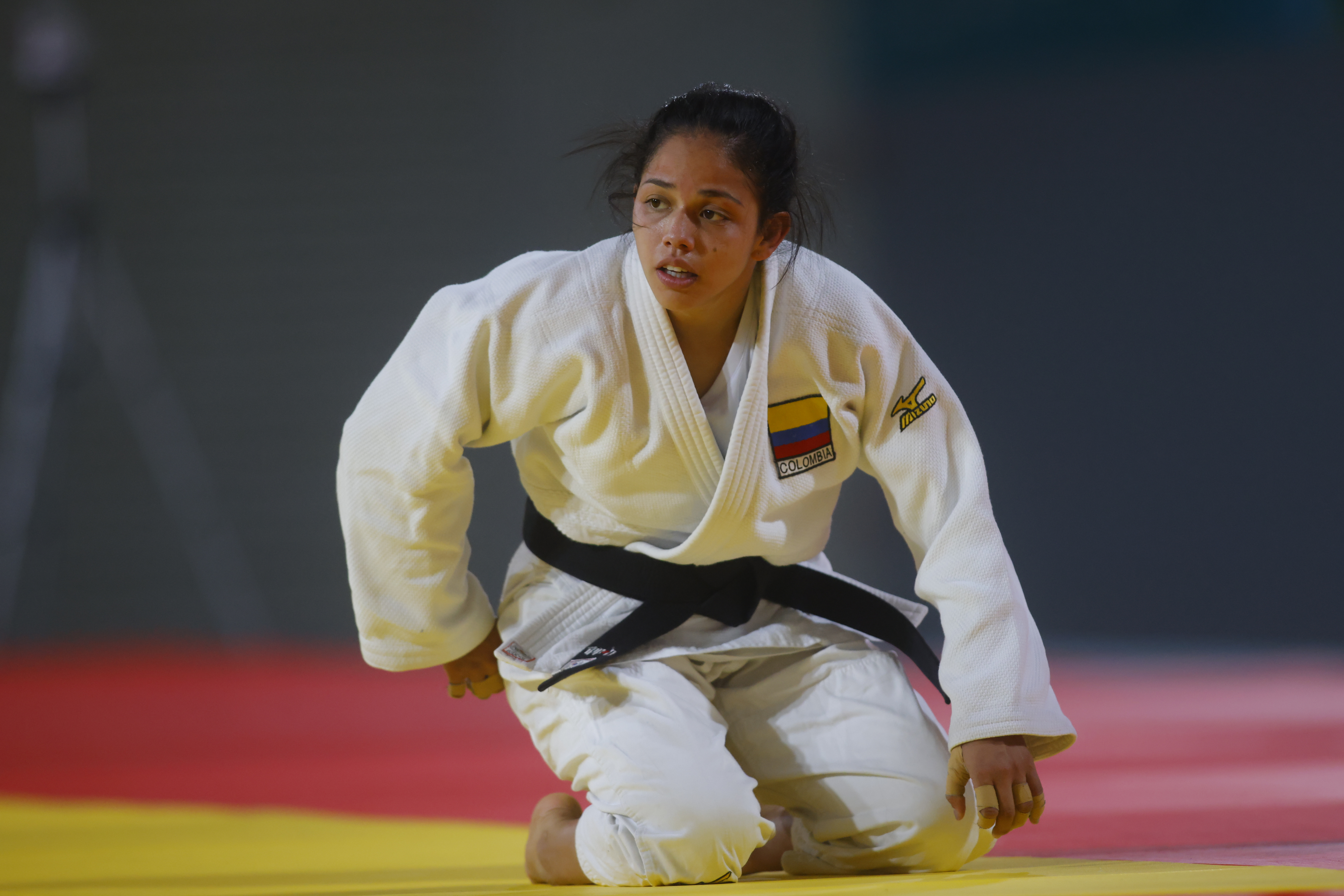 AMDEP1930. SANTIAGO (CHILE), 28/10/2023.- Erika Lasso de Colombia compite en judo femenino 48kg hoy, durante los Juegos Panamericanos 2023 en Santiago (Chile). EFE/ Esteban Garay