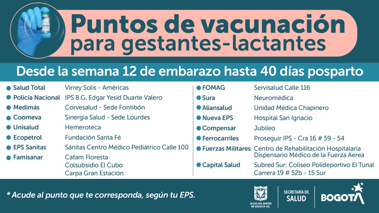 La Secretaría habilitó diferentes puntos según la EPS que tenga la persona.