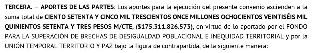 Aportes de las partes